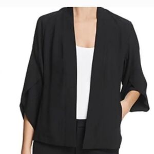 Eileen Fisher Tulip Sleeve Kimono Jacket (XL, Black) Perfect Summer Suiting